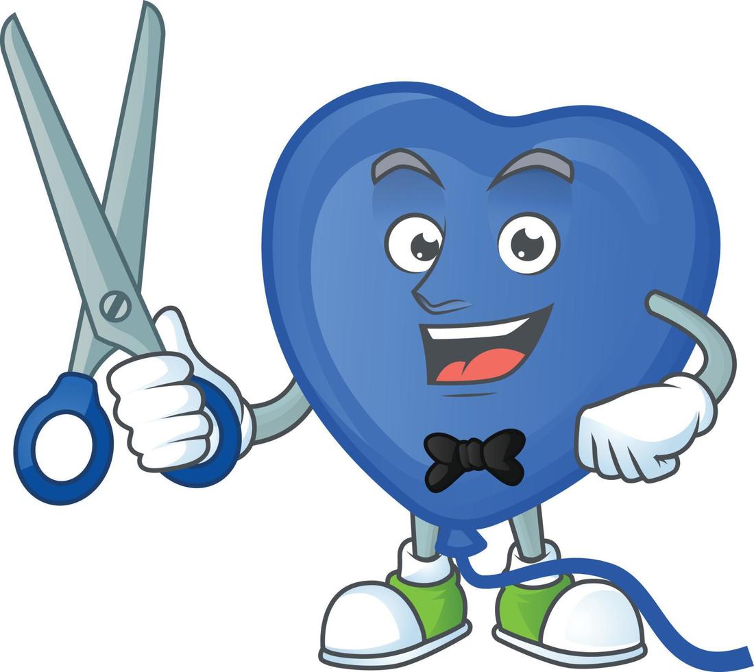 Blue love balloon cartoon character style vector