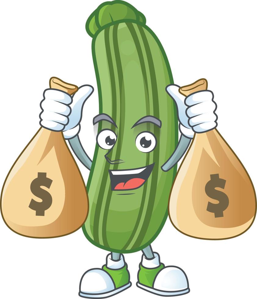 Zucchini cartoon character style vector