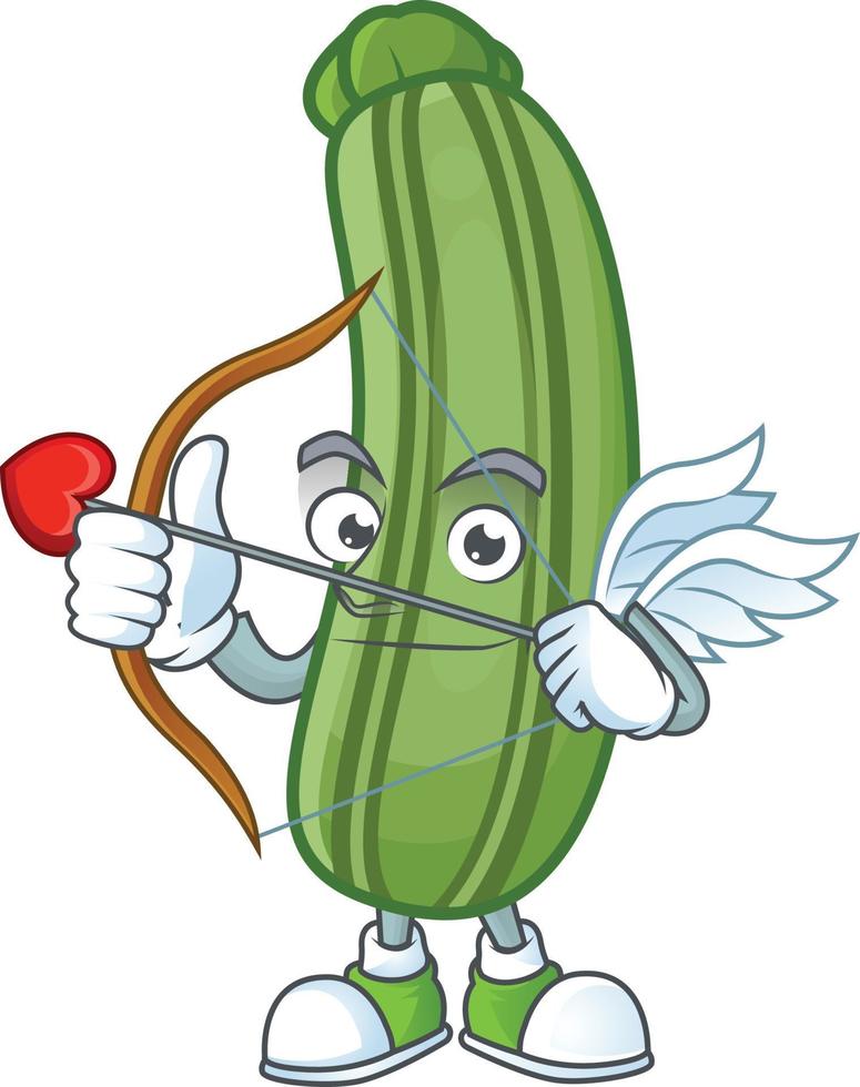 Zucchini cartoon character style vector