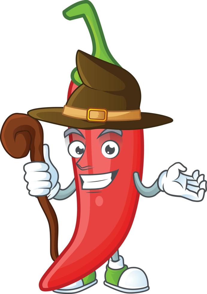 Red chili cartoon character vector