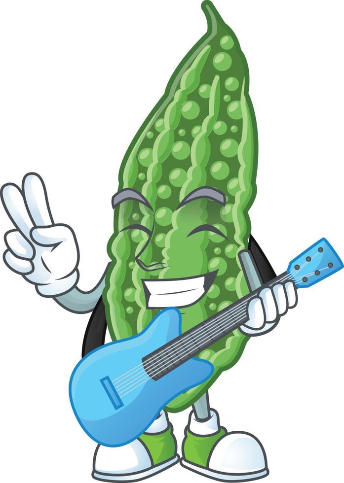 Bitter melon cartoon character vector