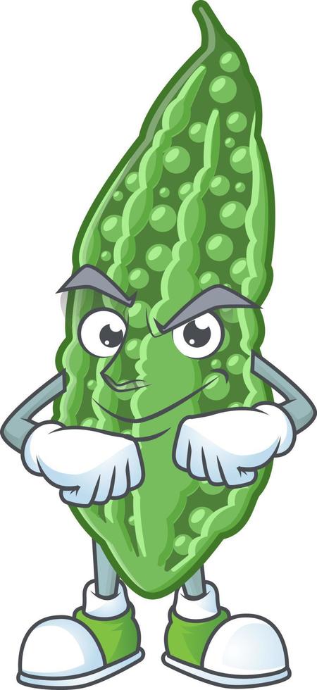 Bitter melon cartoon character vector