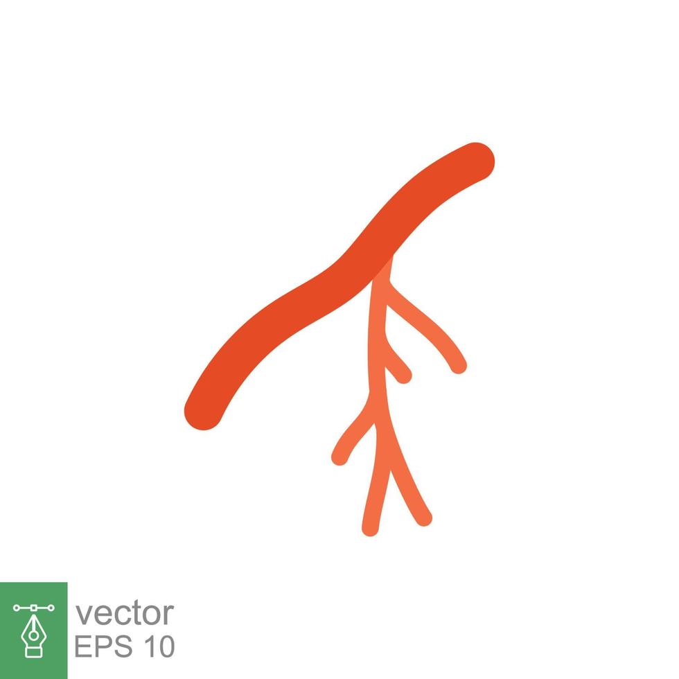 humano artería de colores icono. plano estilo lata ser usado para web, móvil, ui sangre, buque, artería, vascular, vena, cardiovascular, corazón concepto. vector ilustración aislado en blanco antecedentes. eps 10