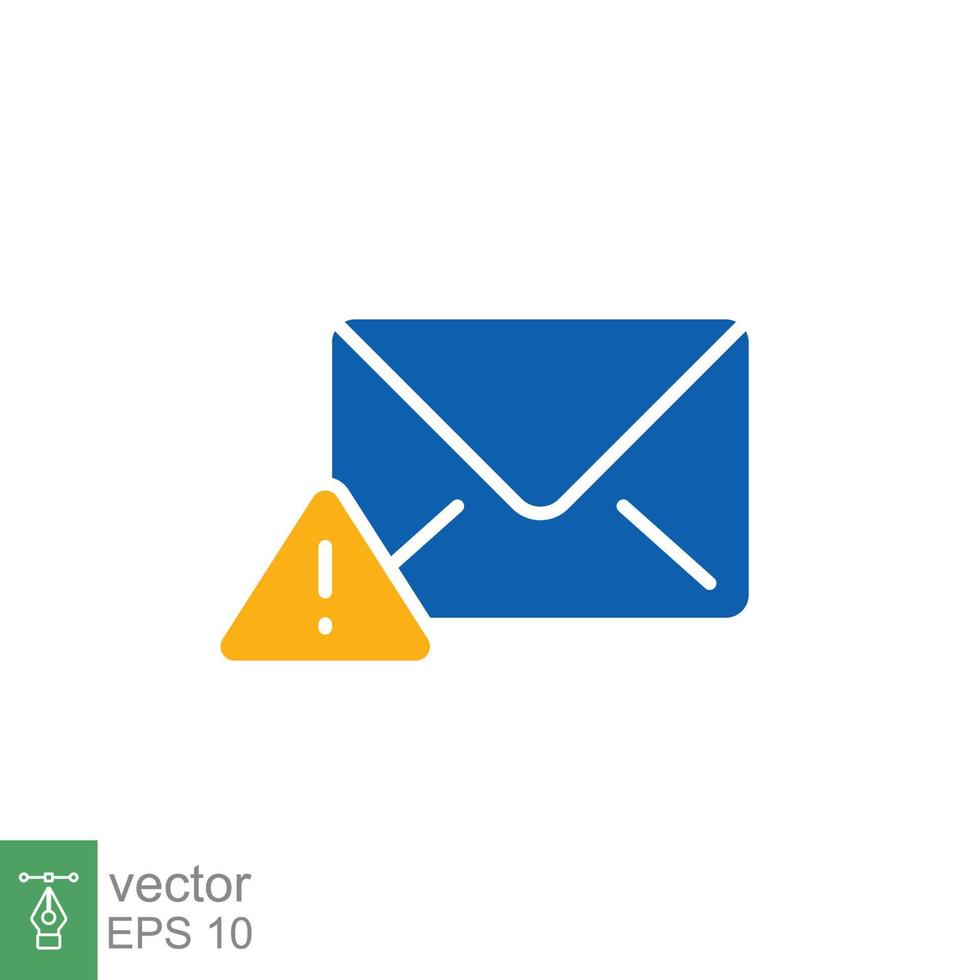 Warning alert message icon. Simple flat style for web template and app. Email, suspicious, letter, mail, news, notification, vector illustration design on white background. EPS 10.