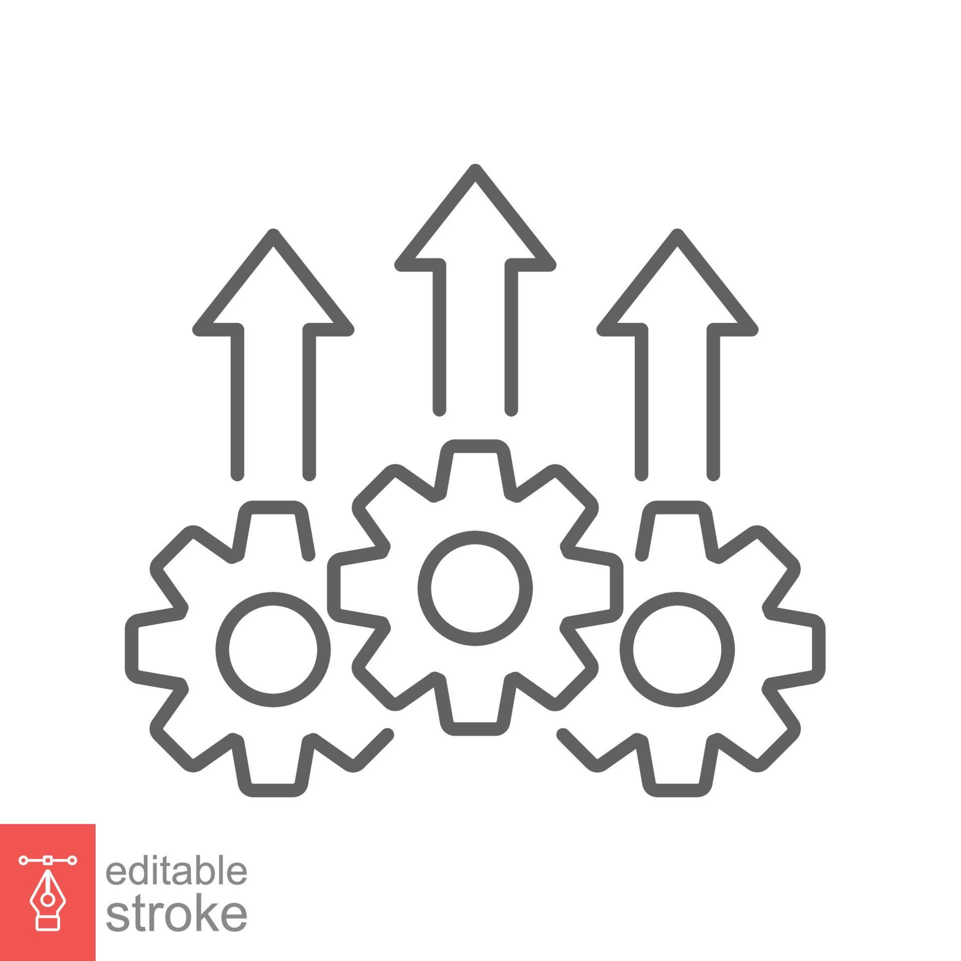 Operational excellence line icon. Simple outline style symbol. Optimize ...