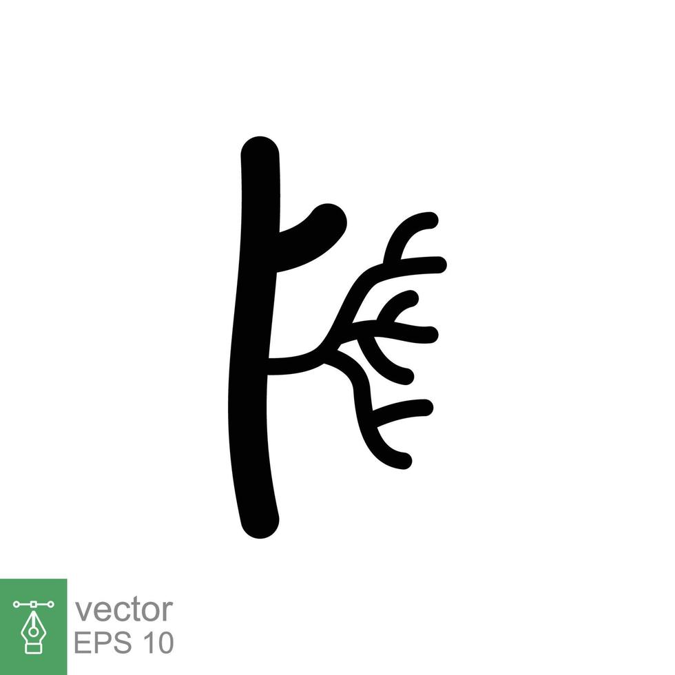 Human artery glyph icon. Solid style can be used for web, mobile, ui. Blood, vessel, artery, vascular, vein, cardiovascular, heart concept. Vector illustration isolated on white background. EPS 10.