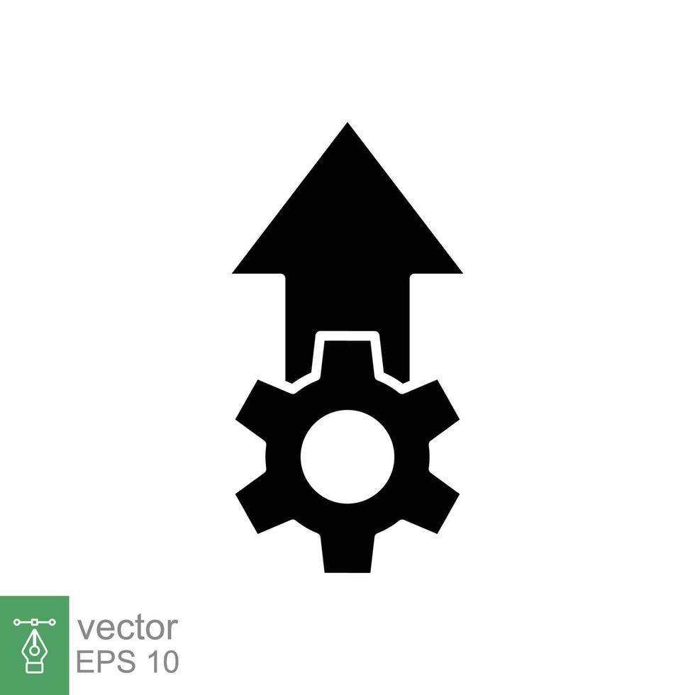 Operational excellence glyph icon. Simple solid style symbol. Optimize technology, innovation, production growth concept. Vector illustration isolated on white background. EPS 10.