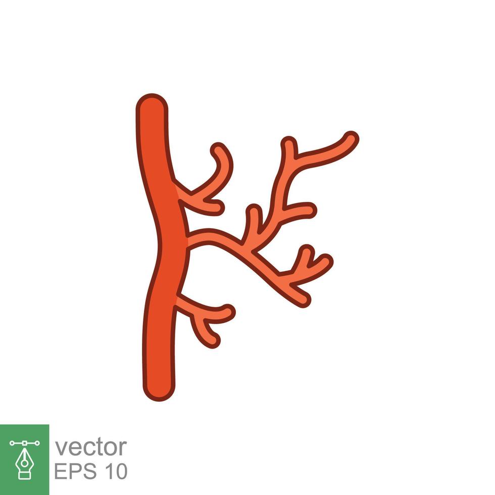 humano artería icono. lleno contorno estilo lata ser usado para web, móvil, ui sangre, buque, artería, vascular, vena, cardiovascular, corazón concepto. vector ilustración aislado en blanco antecedentes. eps 10