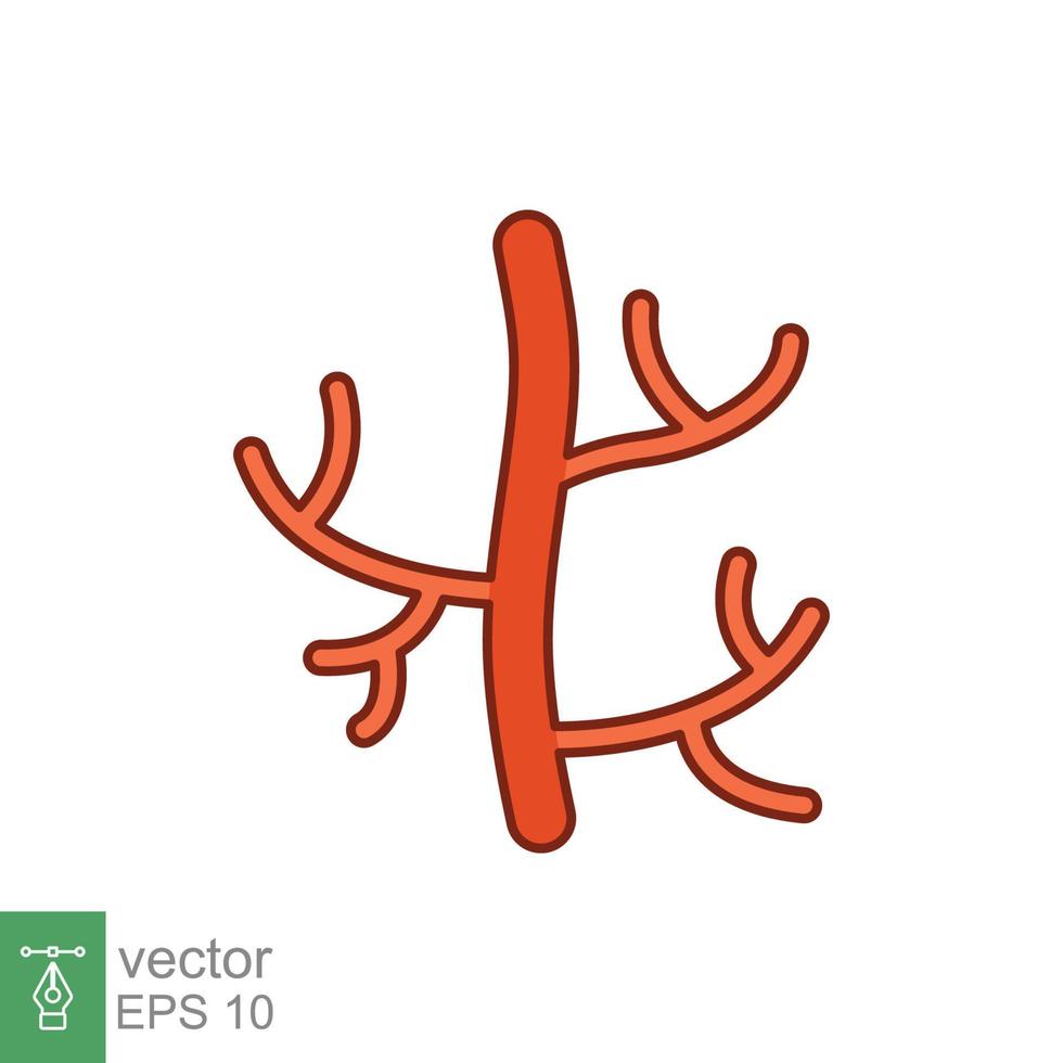 humano artería icono. lleno contorno estilo lata ser usado para web, móvil, ui sangre, buque, artería, vascular, vena, cardiovascular, corazón concepto. vector ilustración aislado en blanco antecedentes. eps 10