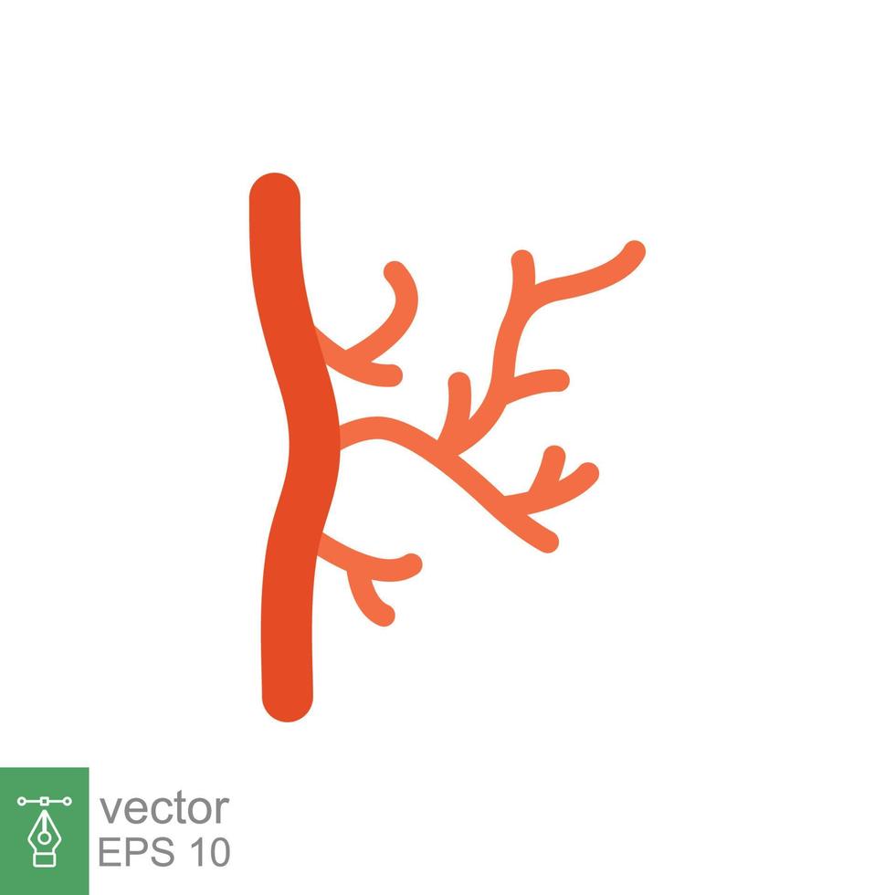 humano artería de colores icono. plano estilo lata ser usado para web, móvil, ui sangre, buque, artería, vascular, vena, cardiovascular, corazón concepto. vector ilustración aislado en blanco antecedentes. eps 10