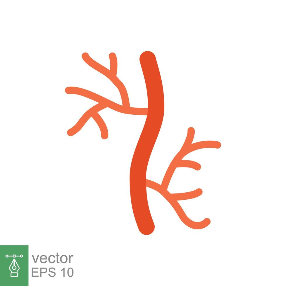 Human artery coloured icon. Flat style can be used for web, mobile, ui. Blood, vessel, artery, vascular, vein, cardiovascular, heart concept. Vector illustration isolated on white background. EPS 10.