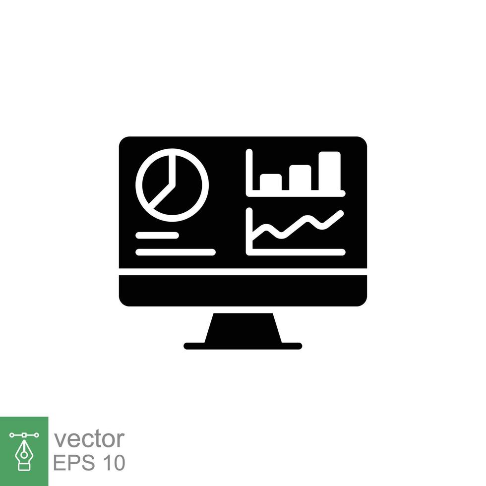 Dashboard admin glyph icon. Simple solid style. User panel template, data analysis, agency, graph, business linear sign. Vector illustration isolated on white background. EPS 10.