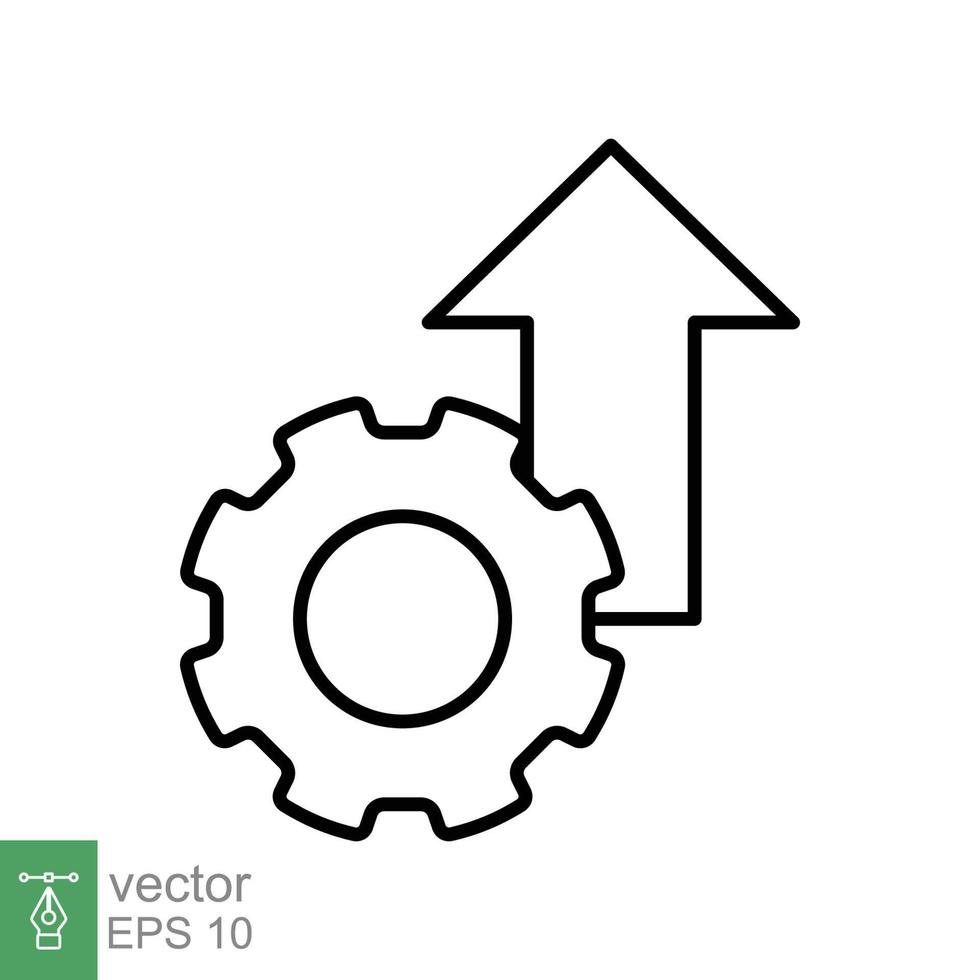 Operational excellence line icon. Simple outline style symbol. Optimize technology, innovation, production growth concept. Vector illustration isolated on white background. EPS 10.
