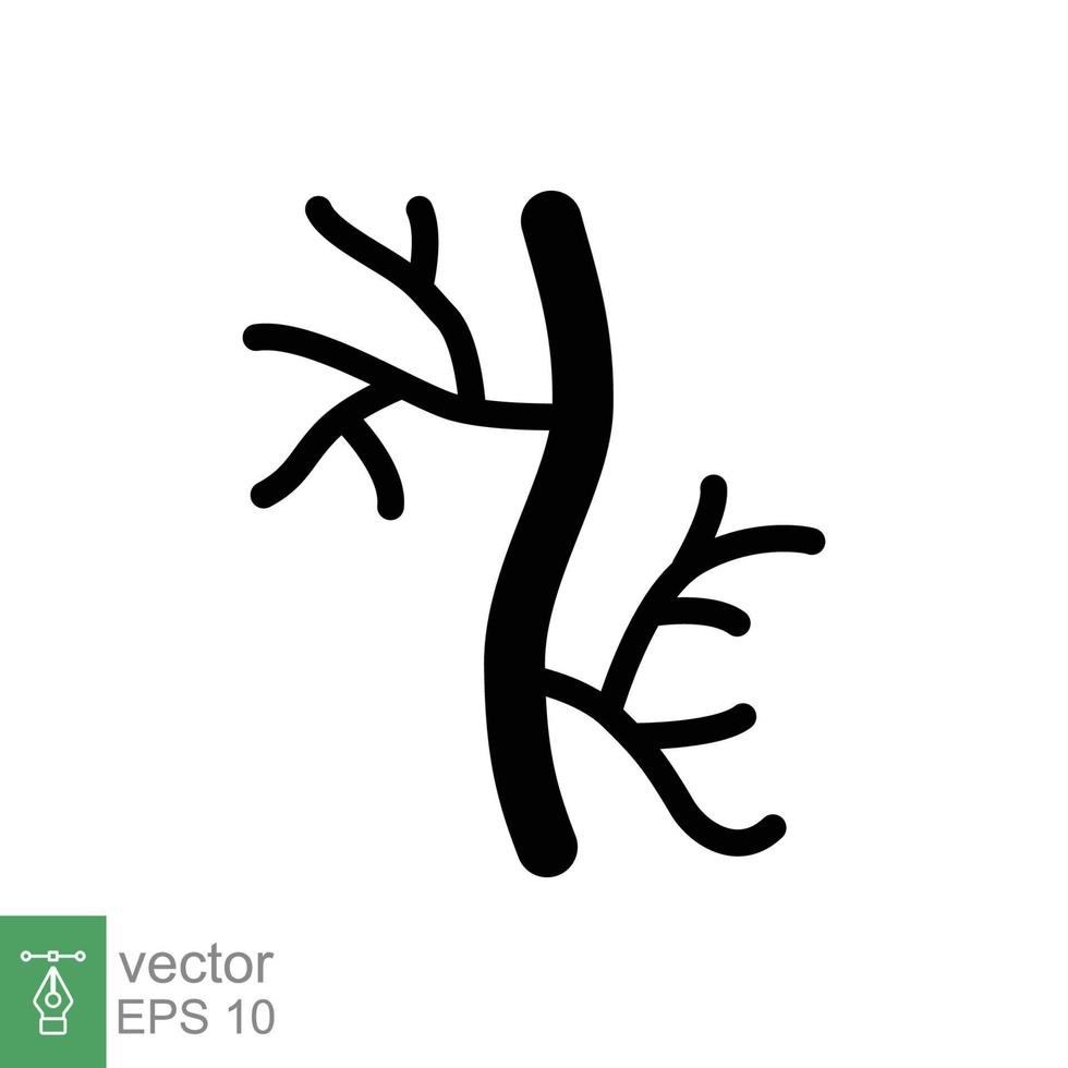 humano artería glifo icono. sólido estilo lata ser usado para web, móvil, ui sangre, buque, artería, vascular, vena, cardiovascular, corazón concepto. vector ilustración aislado en blanco antecedentes. eps 10