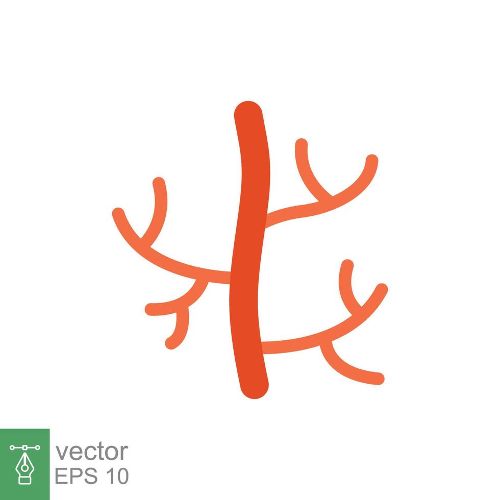 humano artería de colores icono. plano estilo lata ser usado para web, móvil, ui sangre, buque, artería, vascular, vena, cardiovascular, corazón concepto. vector ilustración aislado en blanco antecedentes. eps 10