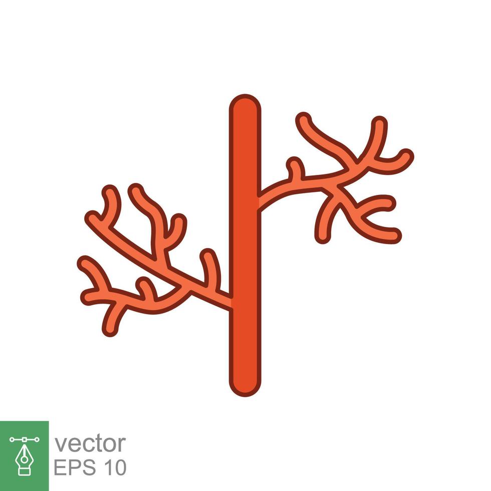 Human artery icon. Filled outline style can be used for web, mobile, ui. Blood, vessel, artery, vascular, vein, cardiovascular, heart concept. Vector illustration isolated on white background. EPS 10.