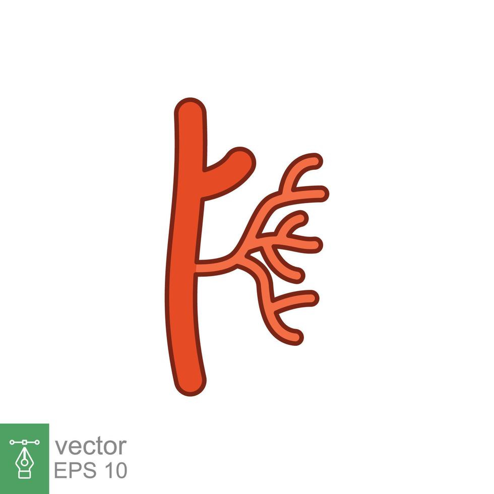 humano artería icono. lleno contorno estilo lata ser usado para web, móvil, ui sangre, buque, artería, vascular, vena, cardiovascular, corazón concepto. vector ilustración aislado en blanco antecedentes. eps 10