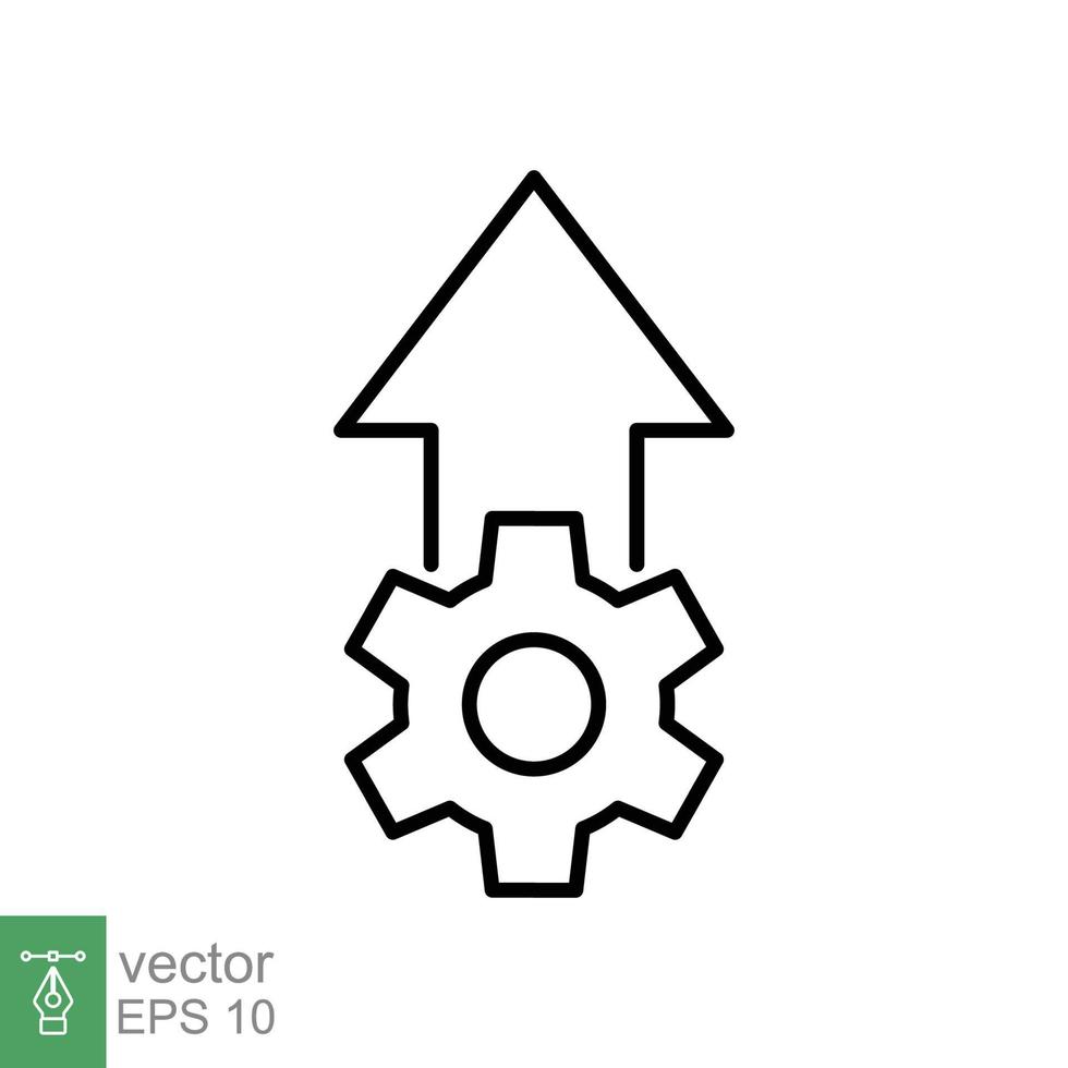 Operational excellence line icon. Simple outline style symbol. Optimize technology, innovation, production growth concept. Vector illustration isolated on white background. EPS 10.