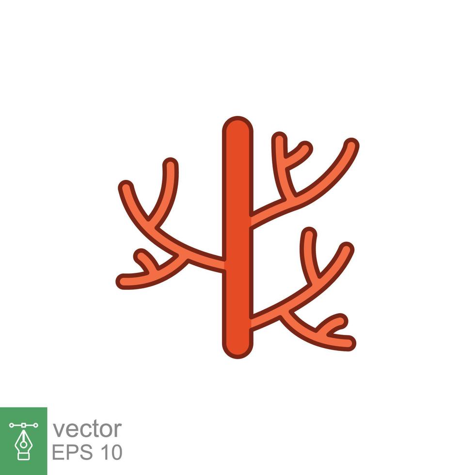 Human artery icon. Filled outline style can be used for web, mobile, ui. Blood, vessel, artery, vascular, vein, cardiovascular, heart concept. Vector illustration isolated on white background. EPS 10.