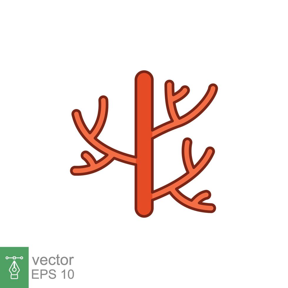 humano artería icono. lleno contorno estilo lata ser usado para web, móvil, ui sangre, buque, artería, vascular, vena, cardiovascular, corazón concepto. vector ilustración aislado en blanco antecedentes. eps 10