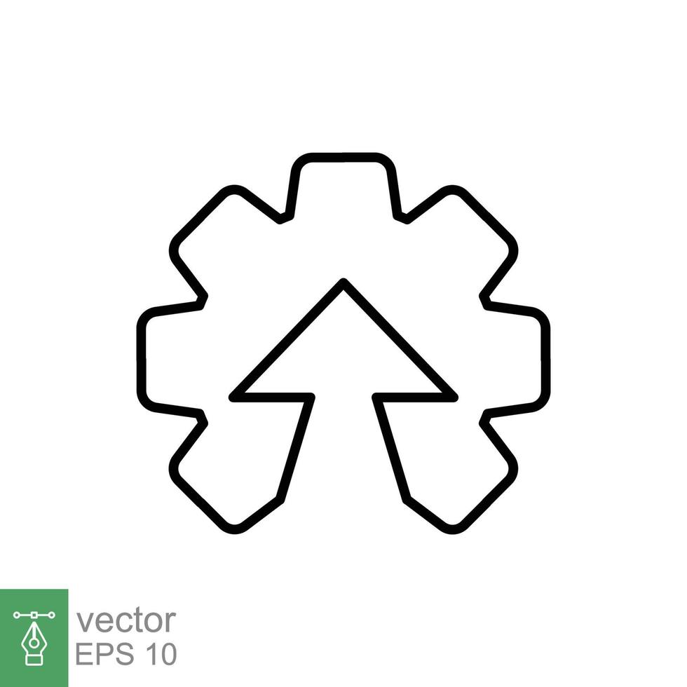 Operational excellence line icon. Simple outline style symbol. Optimize technology, innovation, production growth concept. Vector illustration isolated on white background. EPS 10.