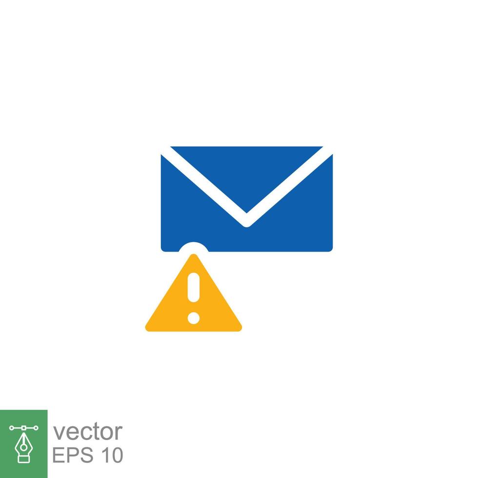 Warning alert message icon. Simple flat style for web template and app. Email, suspicious, letter, mail, news, notification, vector illustration design on white background. EPS 10.