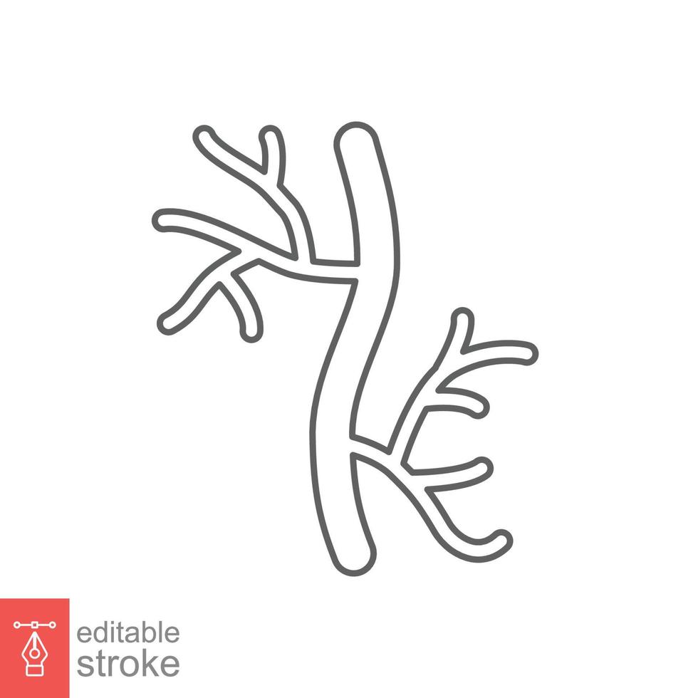 Human artery line icon. Outline style can be used for web, mobile, ui. Blood, vessel, artery, vascular, vein concept. Vector illustration isolated on white background. Editable stroke EPS 10.