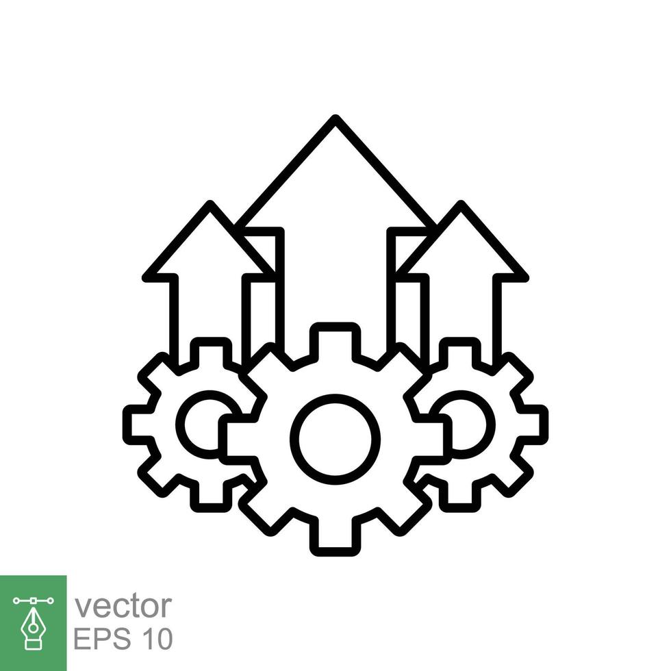 Operational excellence line icon. Simple outline style symbol. Optimize technology, innovation, production growth concept. Vector illustration isolated on white background. EPS 10.