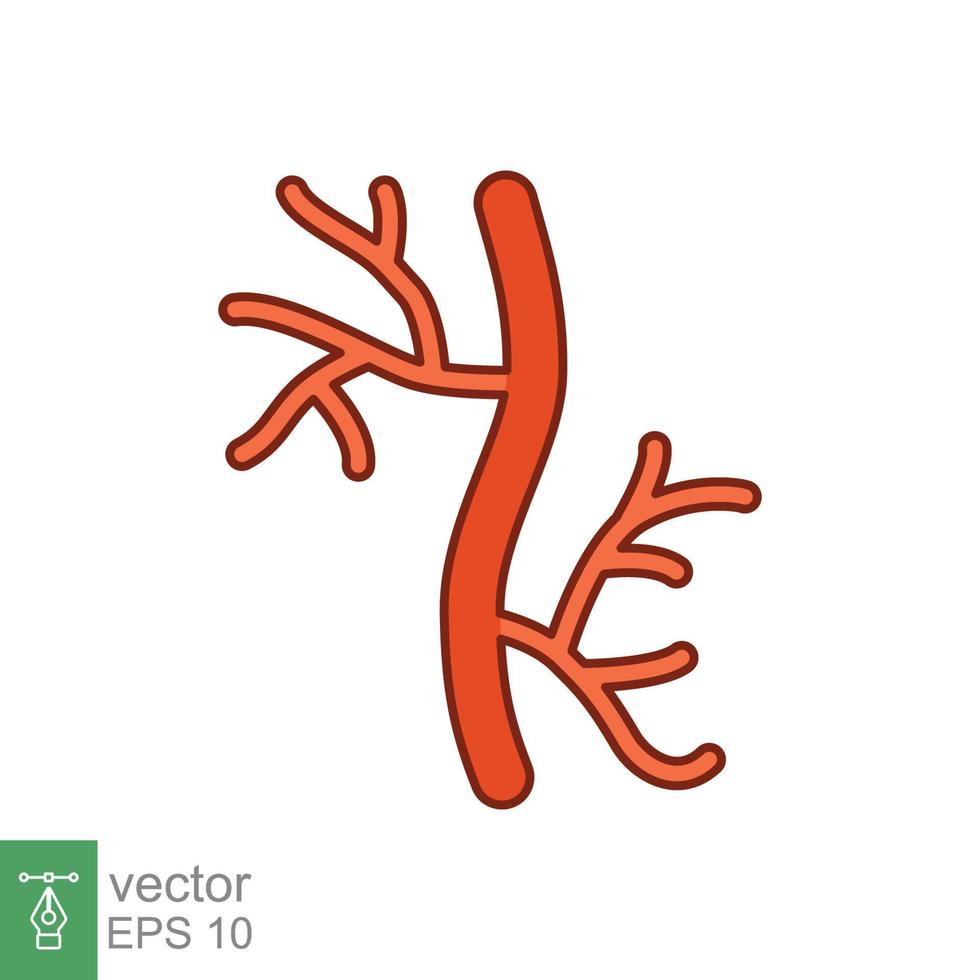 Human artery icon. Filled outline style can be used for web, mobile, ui. Blood, vessel, artery, vascular, vein, cardiovascular, heart concept. Vector illustration isolated on white background. EPS 10.