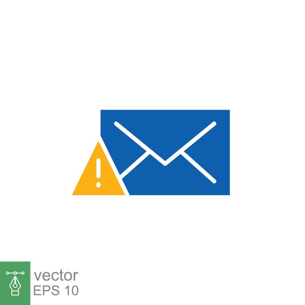 Warning alert message icon. Simple flat style for web template and app. Email, suspicious, letter, mail, news, notification, vector illustration design on white background. EPS 10.