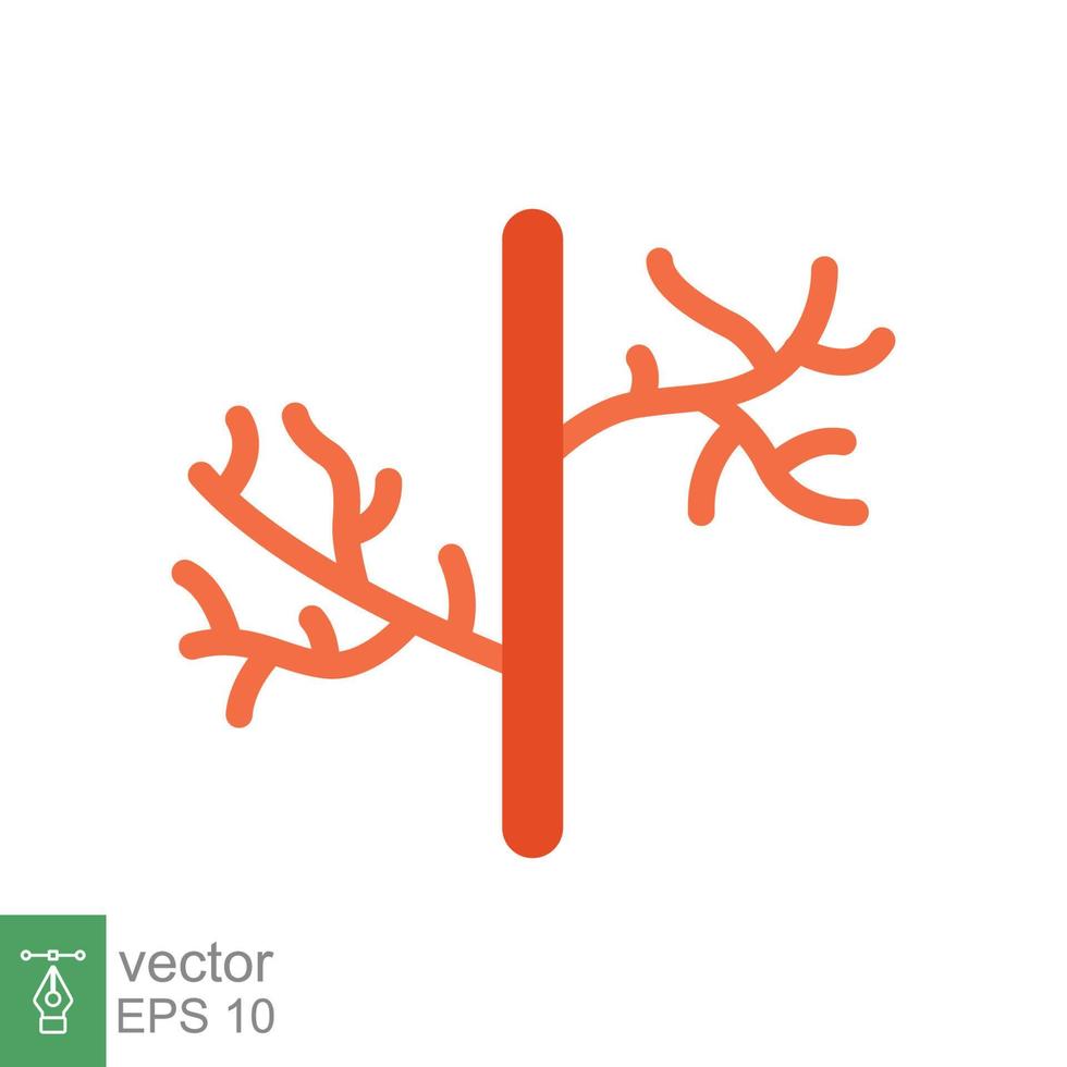 humano artería de colores icono. plano estilo lata ser usado para web, móvil, ui sangre, buque, artería, vascular, vena, cardiovascular, corazón concepto. vector ilustración aislado en blanco antecedentes. eps 10