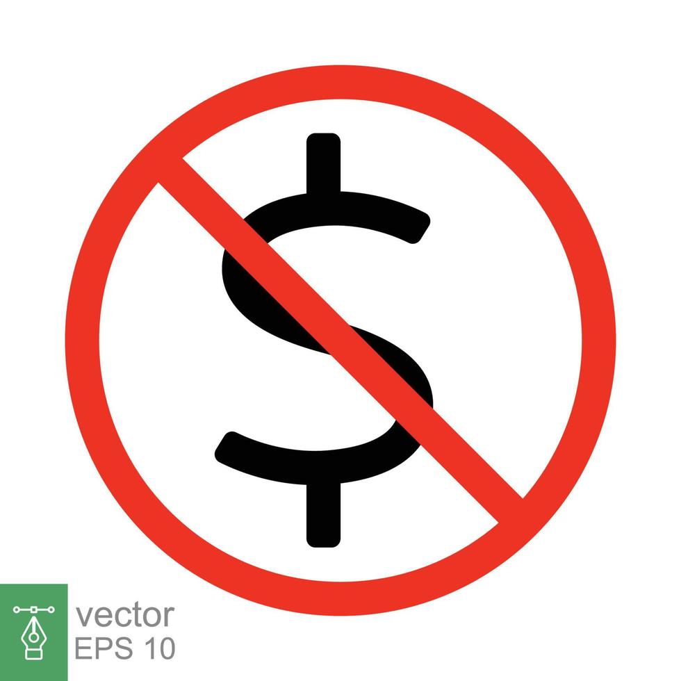 No americano dólar moneda icono. sencillo plano estilo. dólar símbolo. prohibido, advertencia, prohibición concepto. vector ilustración aislado en blanco antecedentes. eps 10