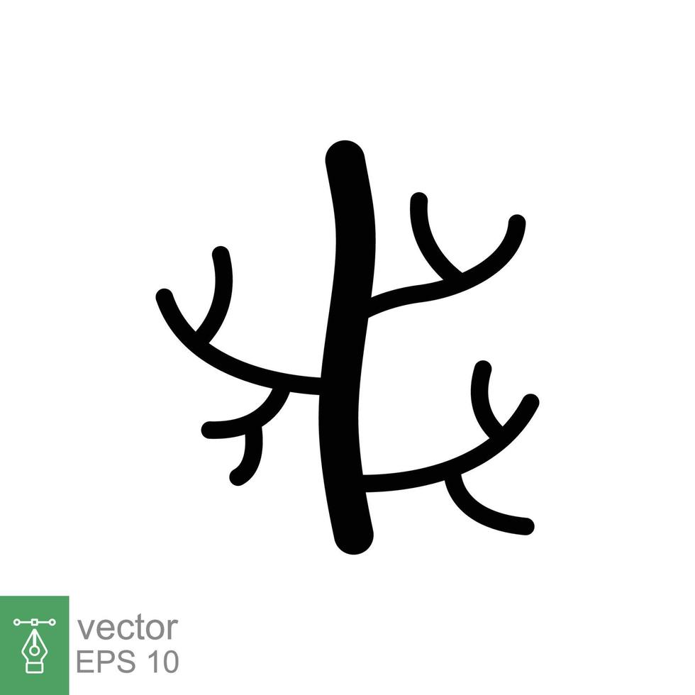 Human artery glyph icon. Solid style can be used for web, mobile, ui. Blood, vessel, artery, vascular, vein, cardiovascular, heart concept. Vector illustration isolated on white background. EPS 10.