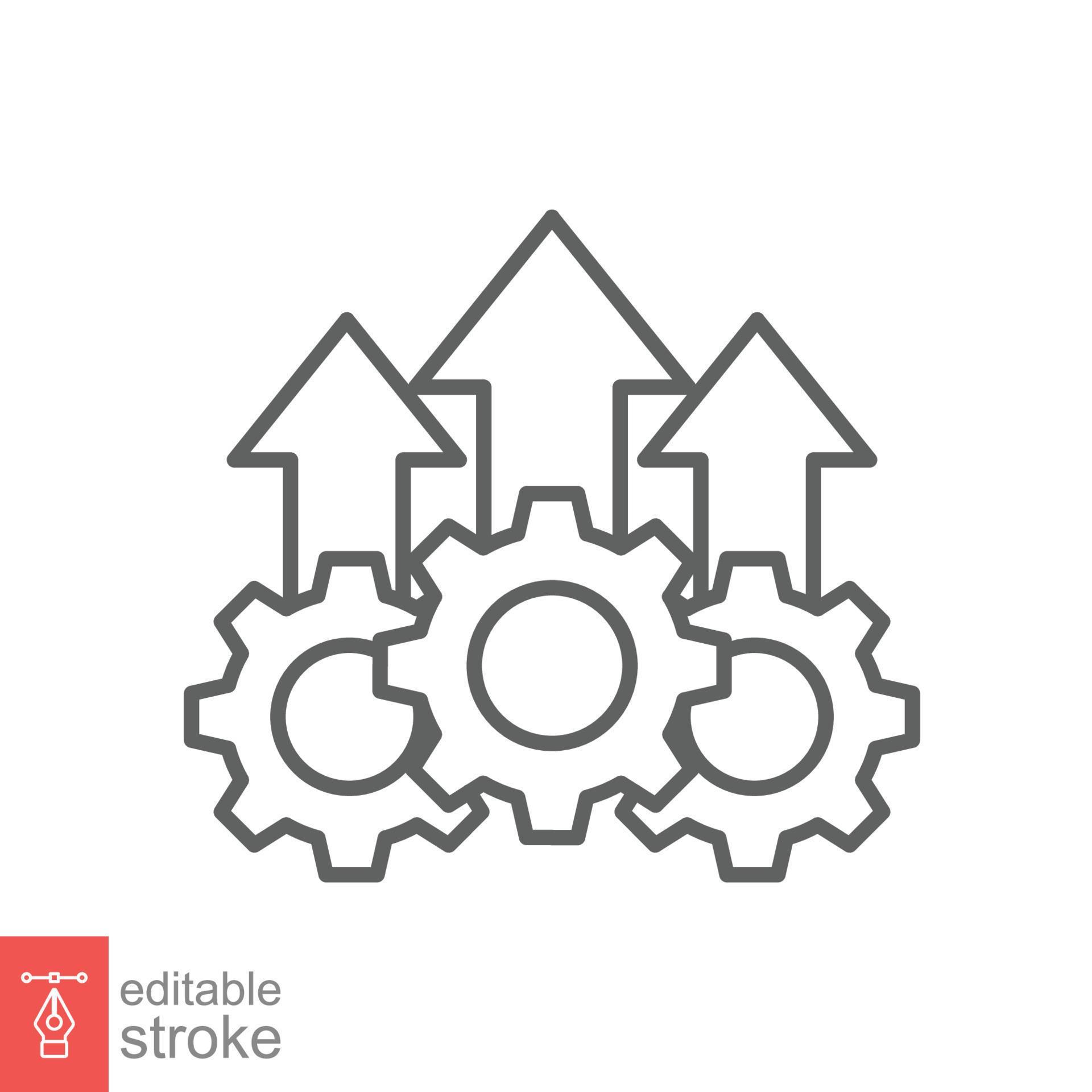 Operational excellence line icon. Simple outline style symbol. Optimize ...