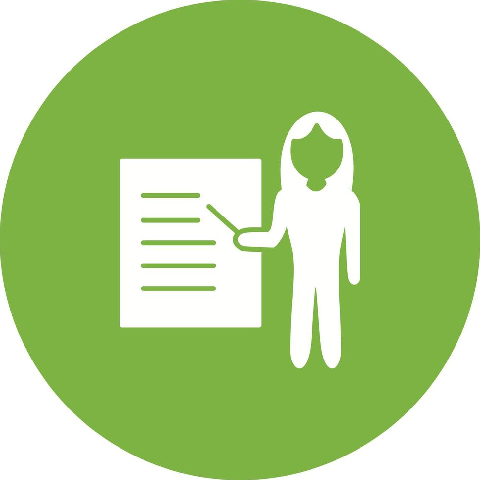 Unique Female Presenter Vector Icon