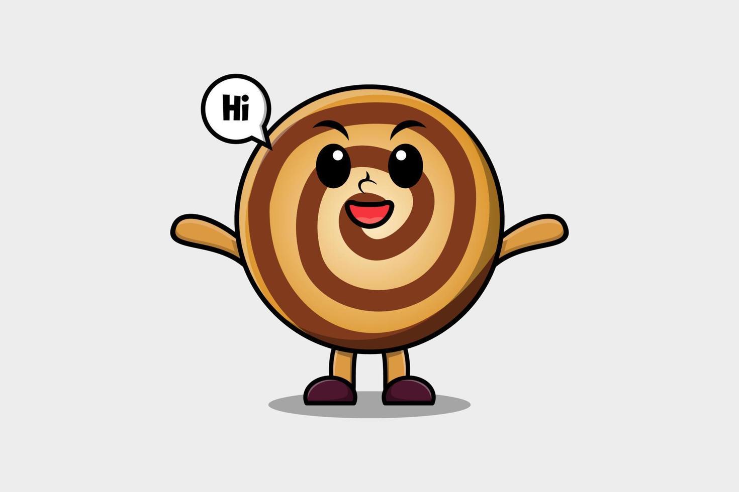 Cute cartoon Cookies character happy expression vector