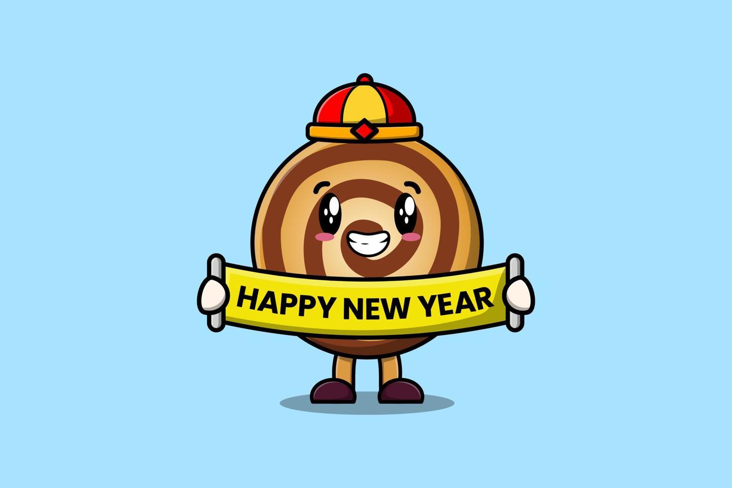 Cute cartoon Cookies chinese  happy new year vector