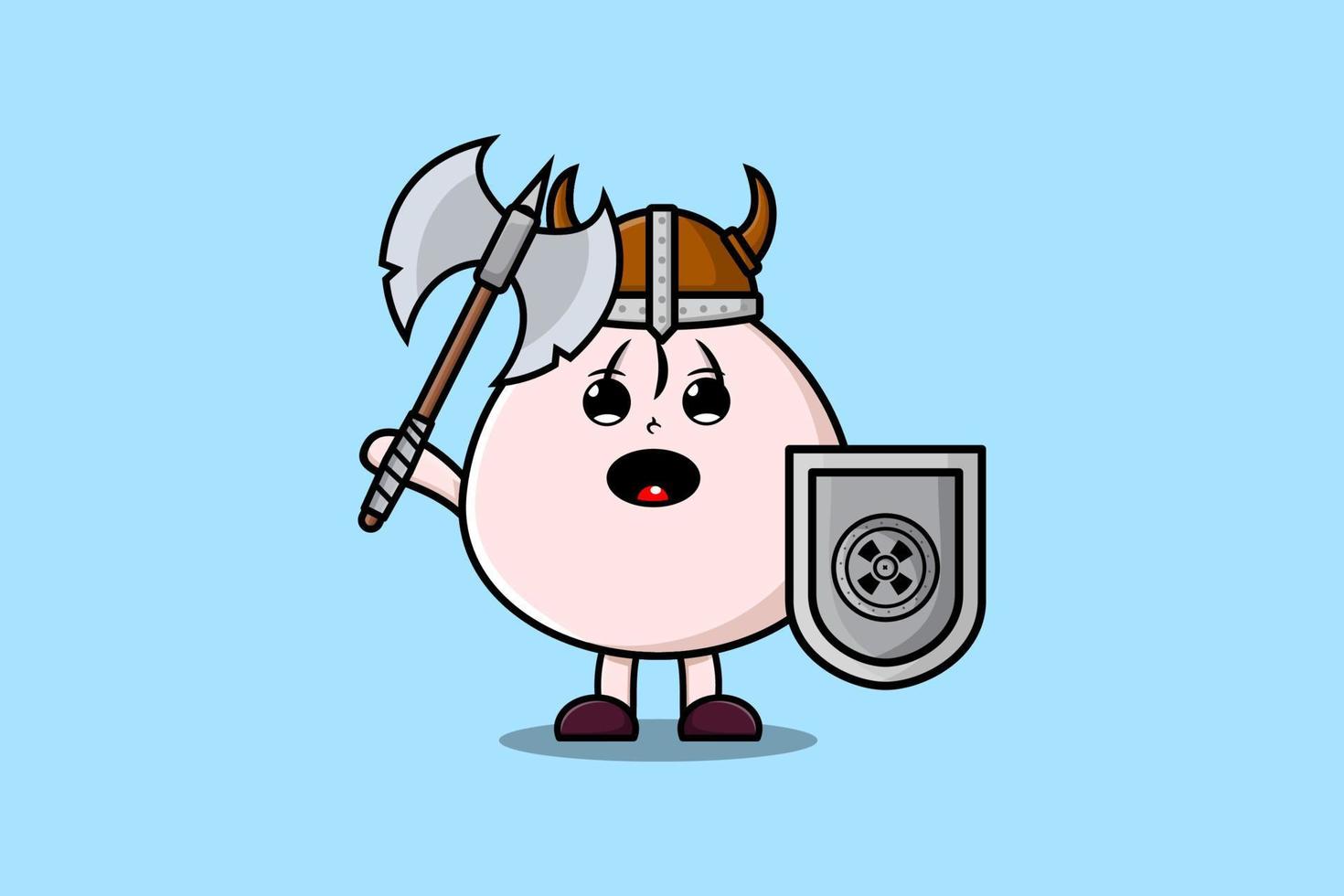 Cute cartoon character Dim sum viking pirate vector