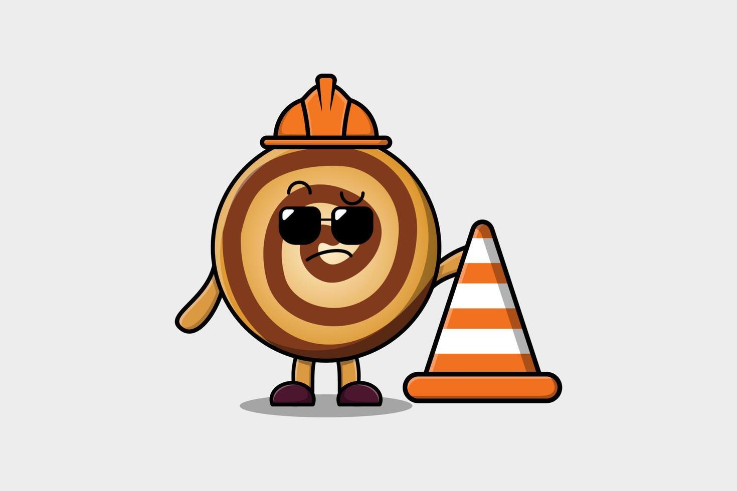 trabajador de la construcción galletas lindo personaje mascota vector