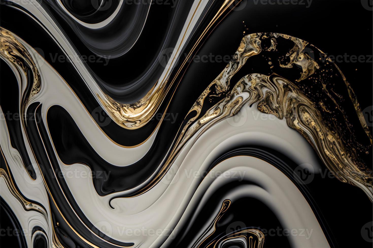 Elegant black, white, and gold marble background texture for use in design projects photo