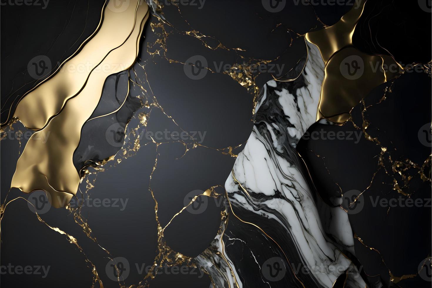 Elegant black, white, and gold marble background texture for use in design projects photo