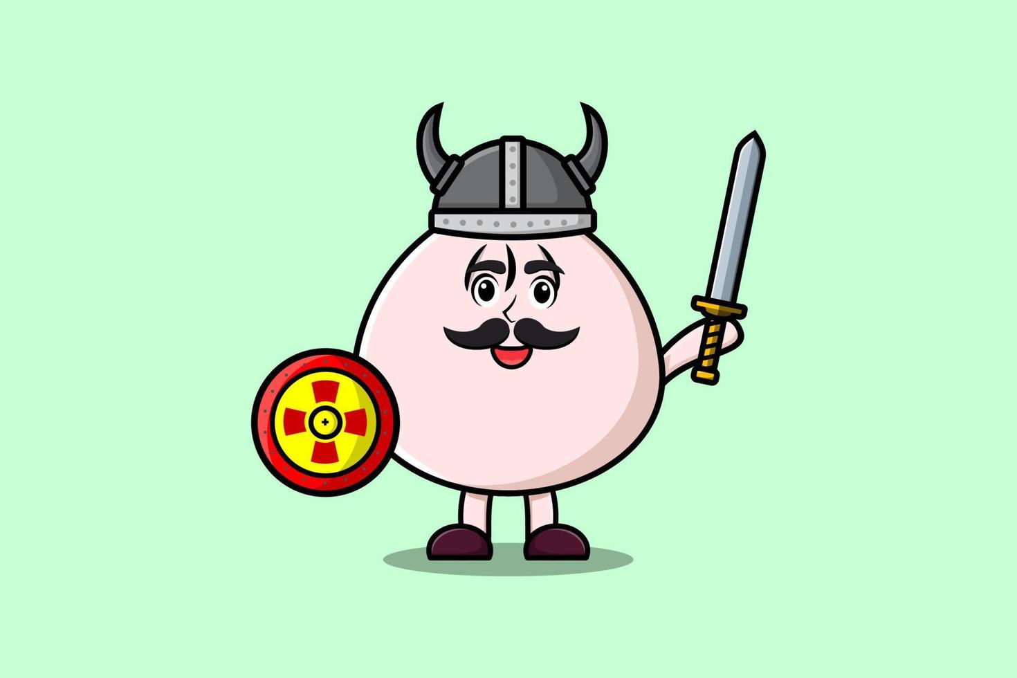 Cute cartoon character Dim sum viking pirate vector