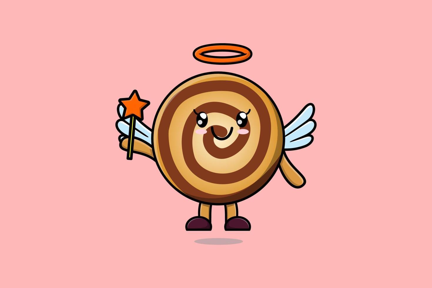 Cute Cartoon Cookies character in form of fairy vector