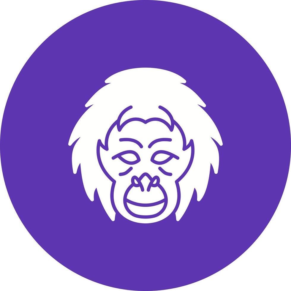 icono de vector de orangután