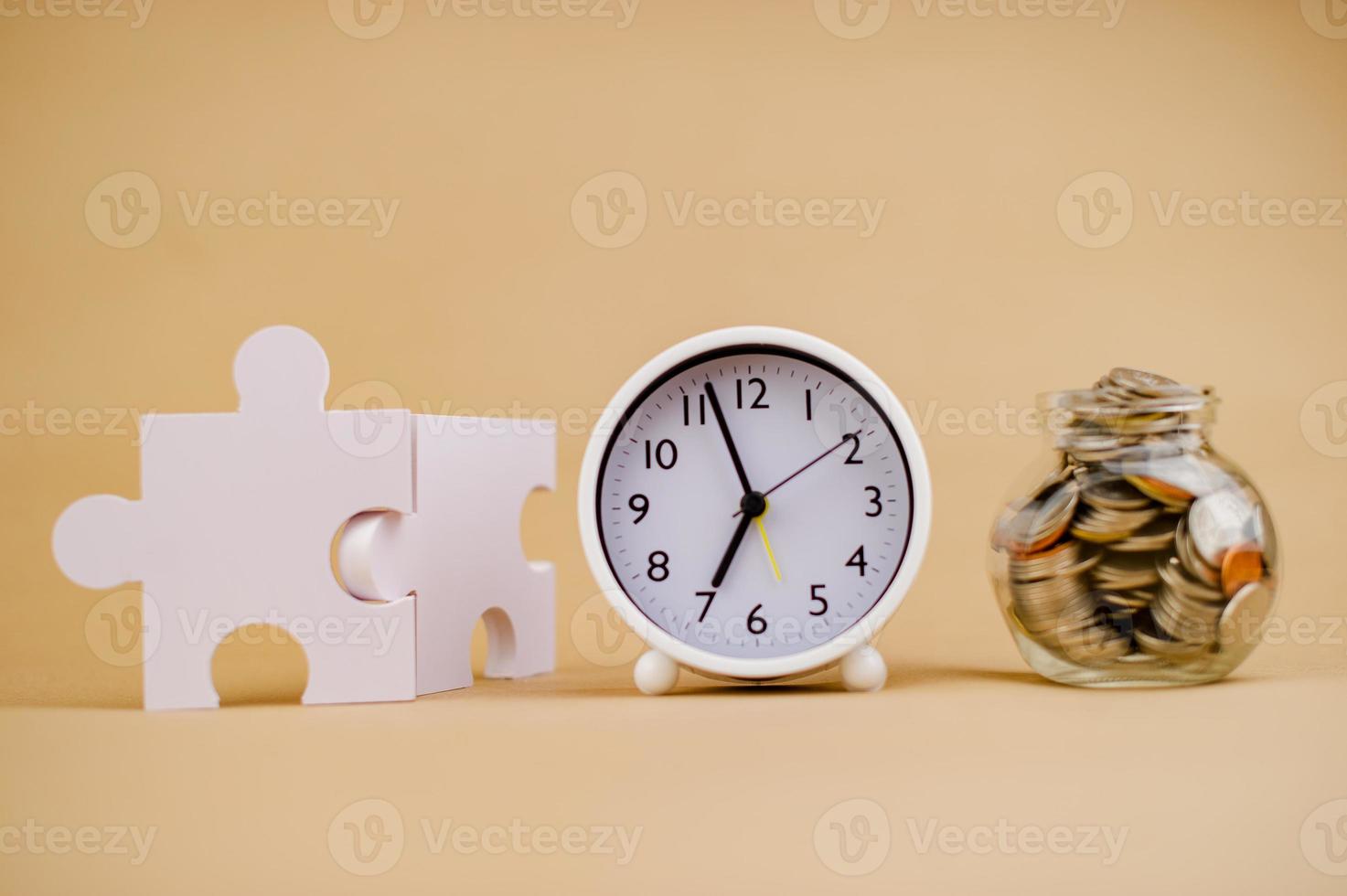 Coin money in a glass jar. Saving money. Money saving concept. coin collection photo