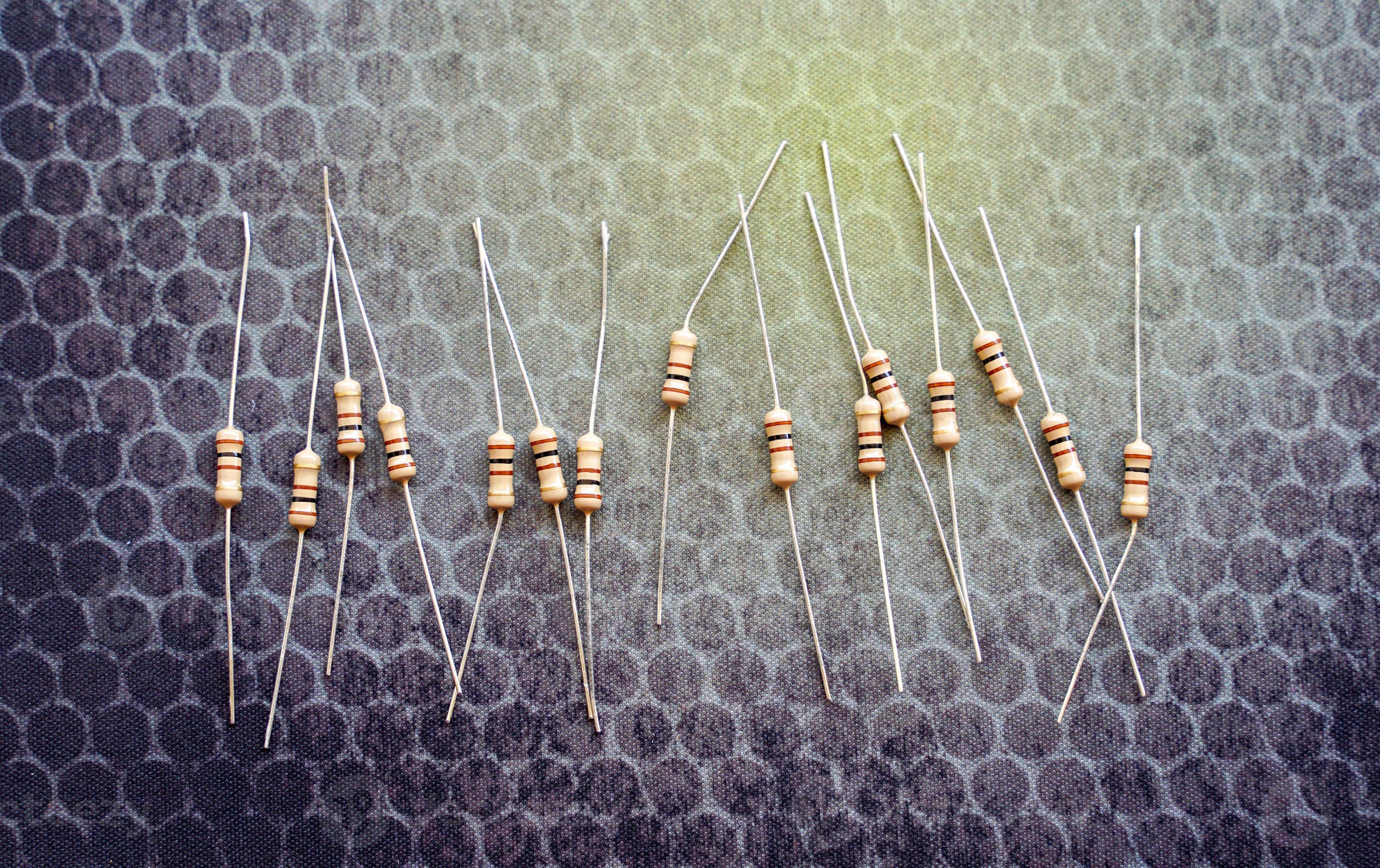 Resistors are electronic devices that control the amount of current and