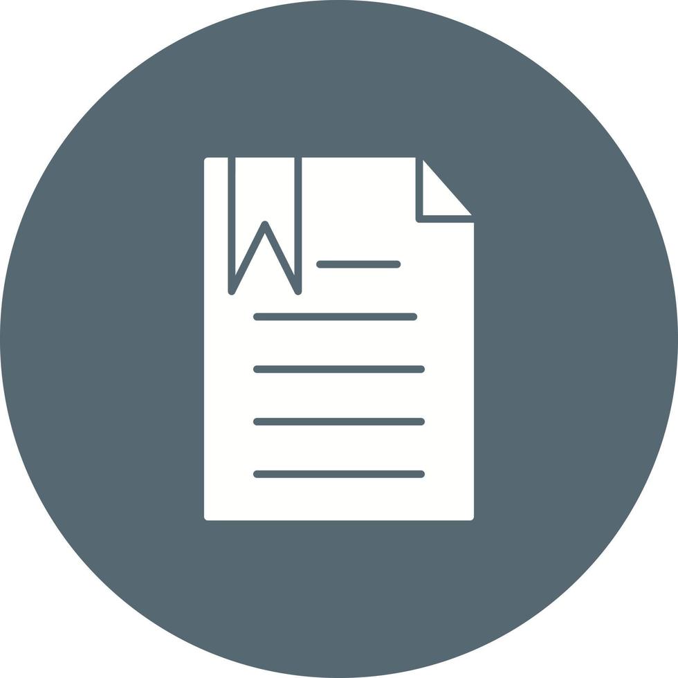 Unique Bookmarked Document Vector Icon