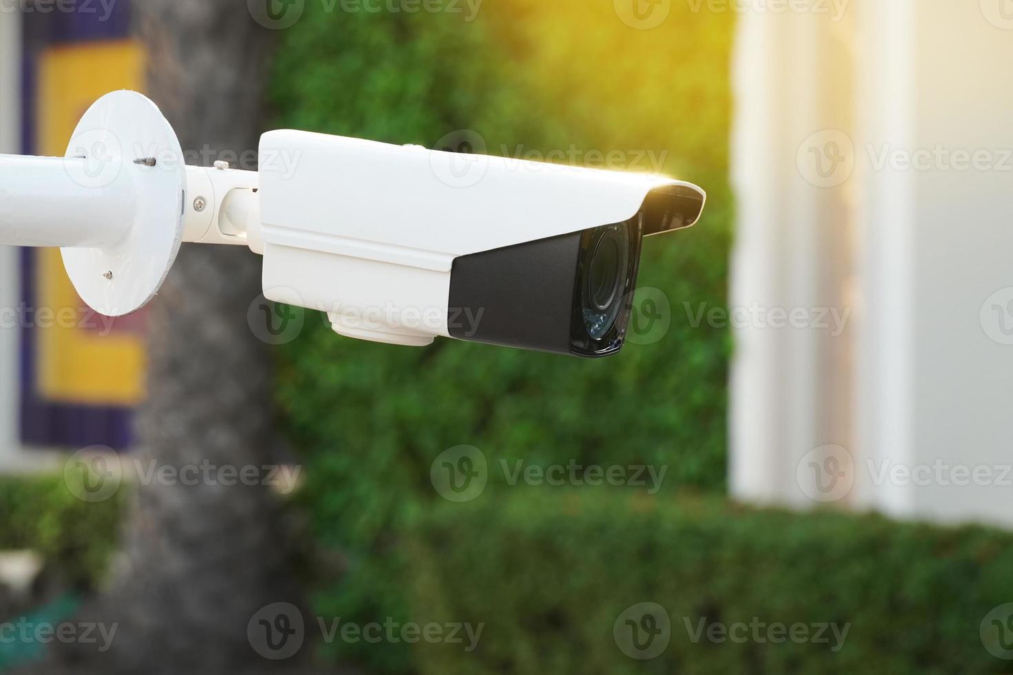 Cctv camera system , Outdoor IP Surveillance Camera hight technology store up to 24 hours of camera activity to playback later.Concept of home security technology photo