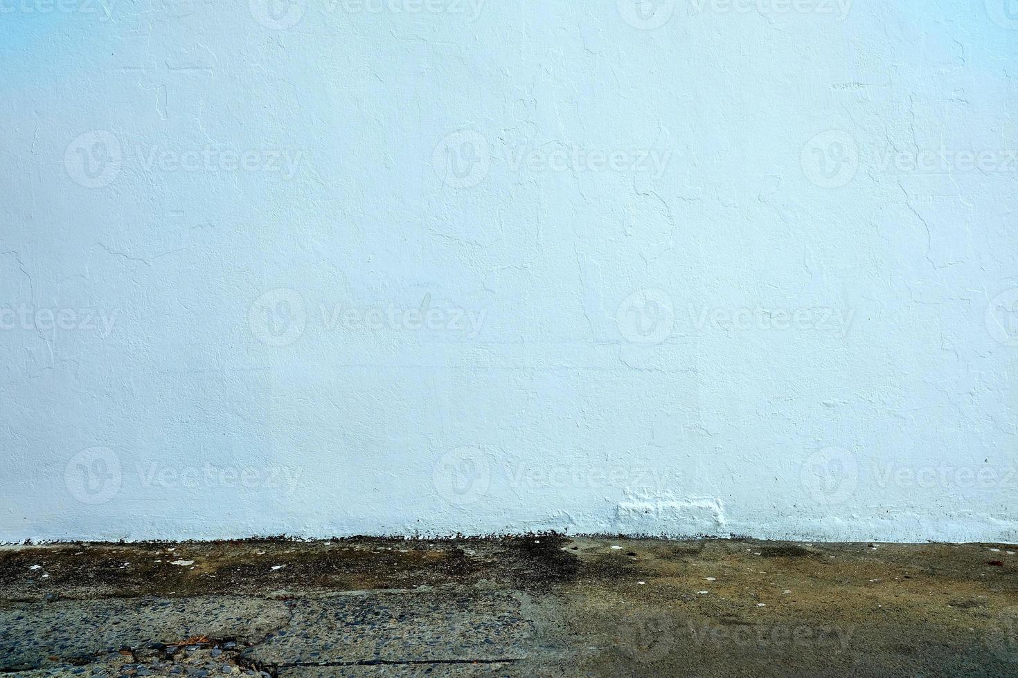 Abstract White Painting on Concrete Room Background. photo