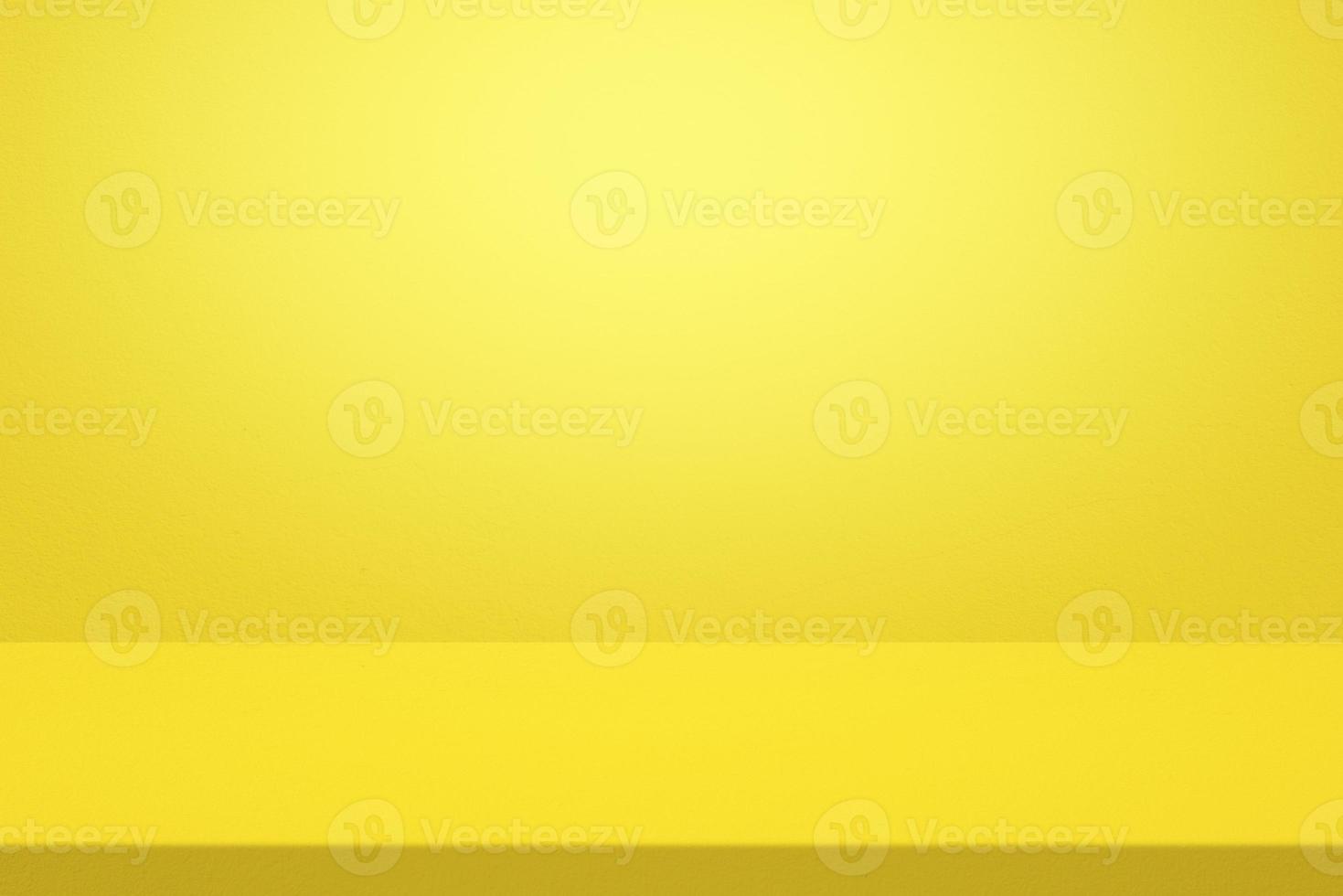Yellow Stucco Table and Wall Background, Suitable for Product Presentation Backdrop, Display, and Mock up. photo